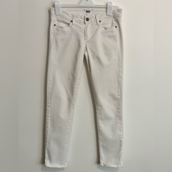 🔥PAIGE Skyline ankle peg white jeans🖤EUC🔥 - Picture 4 of 7